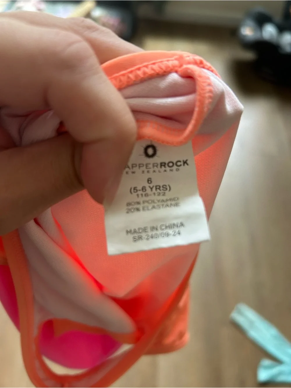 Snapper Rock One-Shoulder Colorblock Swimsuit in Peach and Hot Pink